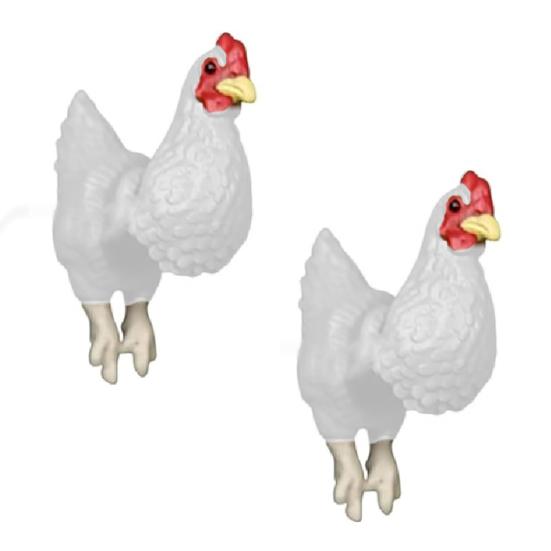 Chicken Stud Earrings Handmade Farm Animal Jewelry Farmhouse Style Chicken Earrings Gifts for Chicken Lovers