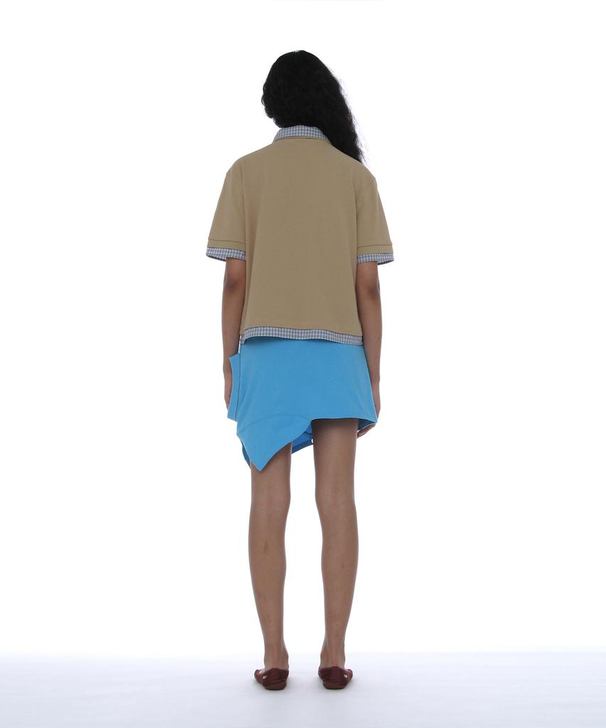 PARTIMENTO WOMEN Double Layered Polo Tee_Beige
