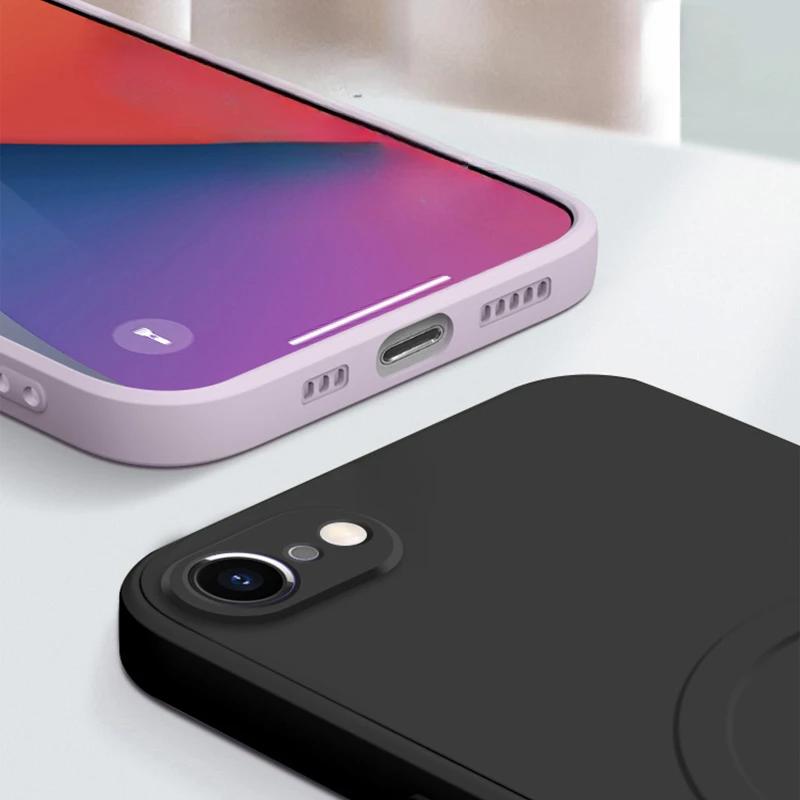 Official Silicon 16E Magnetic Case for For Iphone 16E SE4  Wireless Charge Shockproof  Camera Protector Soft Cover