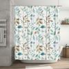 Watercolor Leaves Shower Curtain Green White Floral Print Decor for Bathroom 180cm x 152cm Waterproof Fabric Durable Home Decor