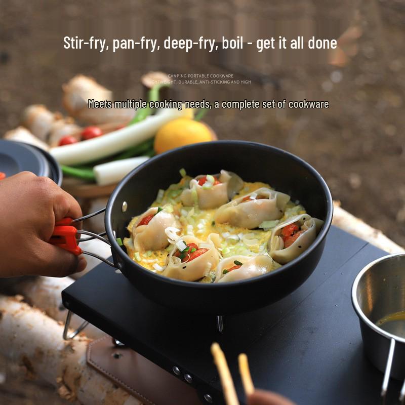 Portable Non-stick Frying Pan for 2-3 People - Ideal for Camping and Picnics