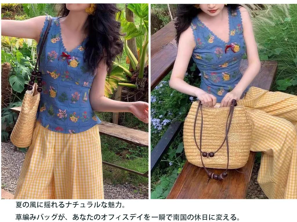 Muzhilun Women's Straw-Woven Summer Handbag, Popular ResortTravel Bag, Simple Large Capacity Shoulder Bag, Stylish BeachFireworks Festival Shoulder