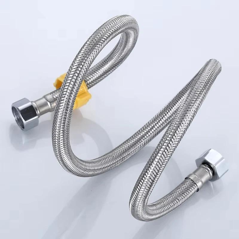 1Pcs 1/2 Inch 304 Stainless Steel Braided Hose Hot And Cold Water Pipe Toilet Faucet Connection Pipe Garden Water Connection