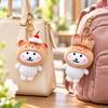Cute Bear Plush Keychain with Hat, Soft Plush Doll Figure Pendant for Bag and Keys