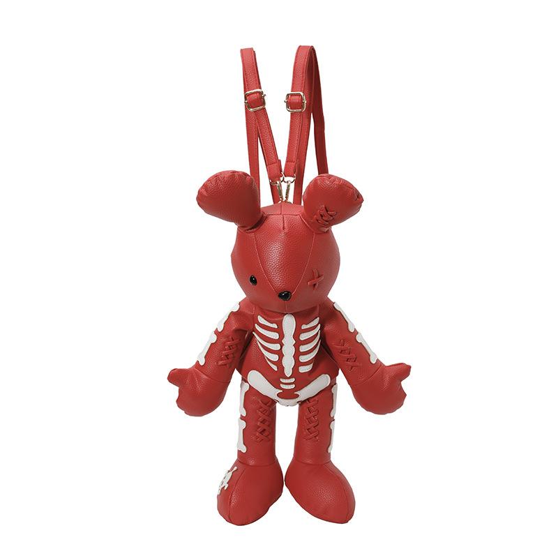 Cute cartoon skull bunny travel women backpack new literary fashion backpack красный