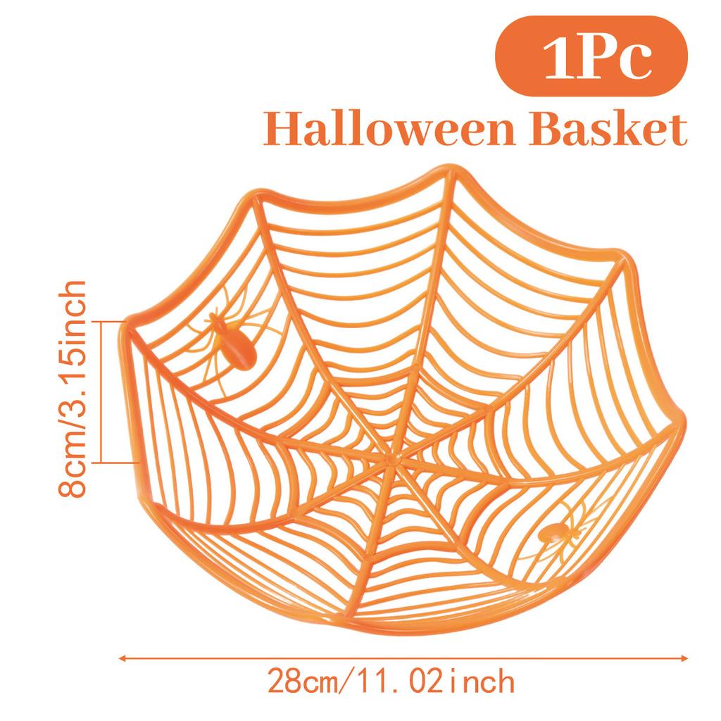 Halloween Spider Web Dessert Basket Halloween Party Decor 2025 Candy Bowl Haunted House Trick or Treat Party Supplies Snack Tray