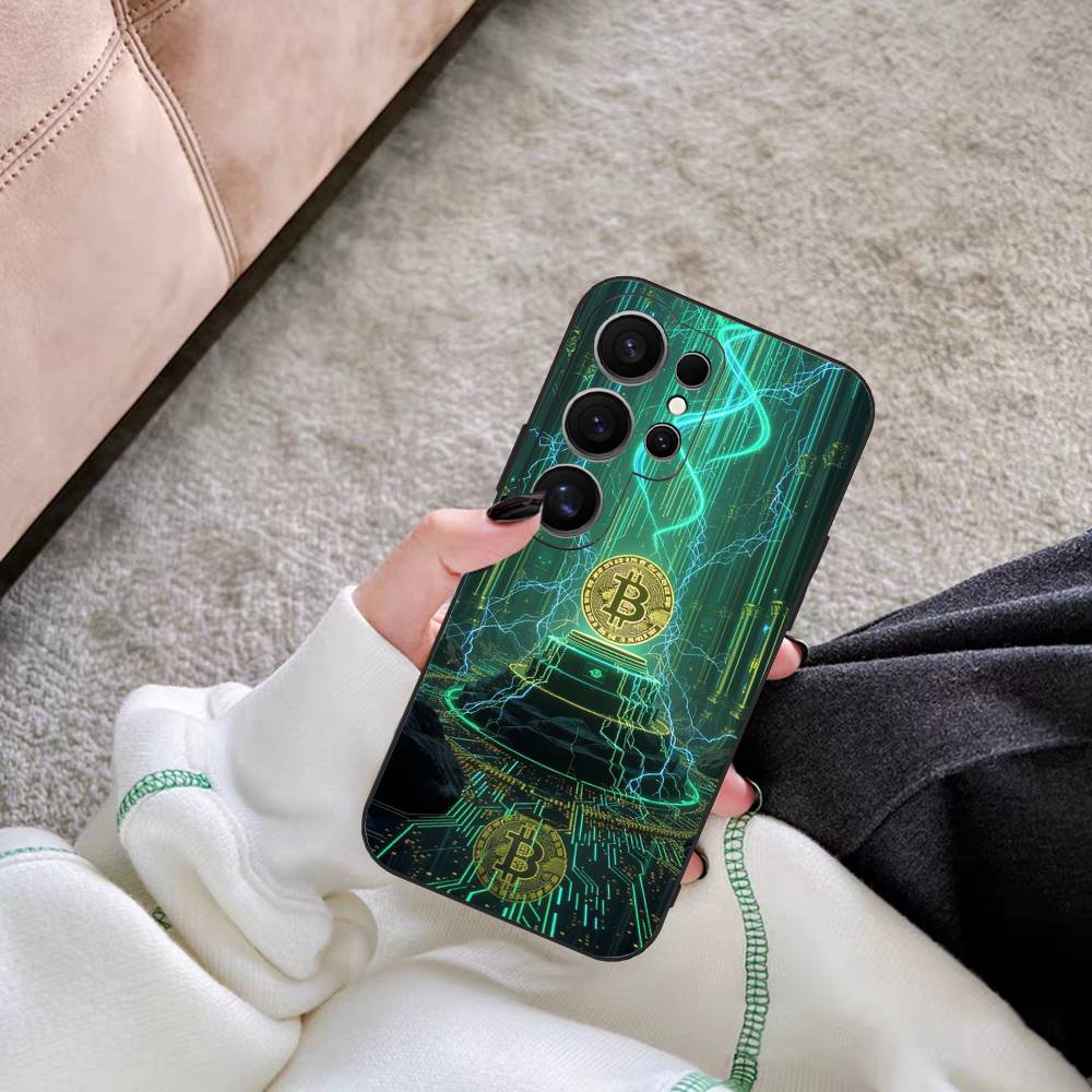 Luxury B-Bitcoin Phone Case For Samsung S 24 Fe 25 Ultra Plus 20 Lite 21 30 22 23 24 22 Ultra 5G Fundas