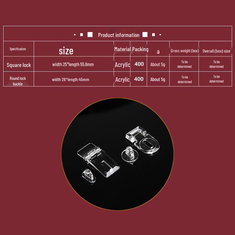 Punch-Free Transparent Acrylic Latch for Door, Box, and Toy