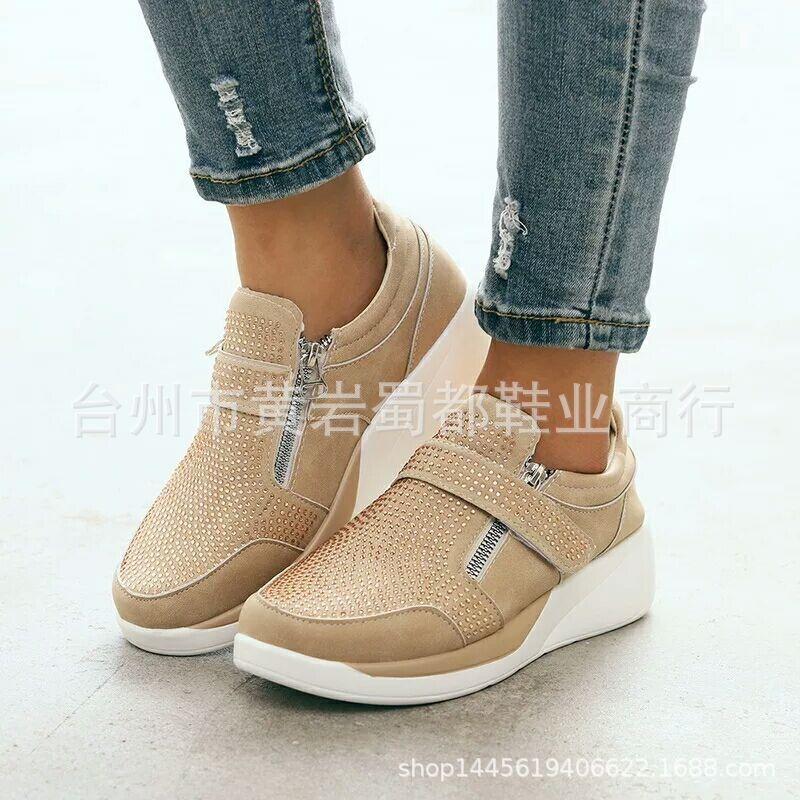 Autumn New Rocking Bottom Rhinestone Women's Large Size Casual Sports Shoes