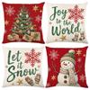 Christmas Theme Short Plush Pillow Cover Set Holiday Print Cushion Case for Living Room Sofa Home Decor 45x45cm
