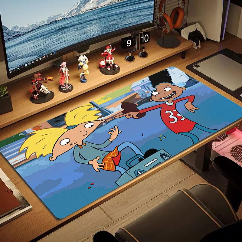 Hey Arnold! Mouse Pad, Large Gaming Desk Mat, Non-slip XXL Mousepad for Laptop & Tablet, Mini PC Playmat with Stitched Edges