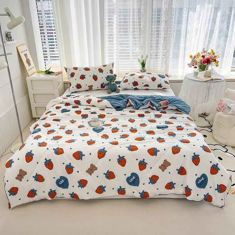 Summer Lightweight Thin Comforter Cooling Air-condition King Queen Size Quilt Throw Blanket Bedspread for Single Double Bed Sofa