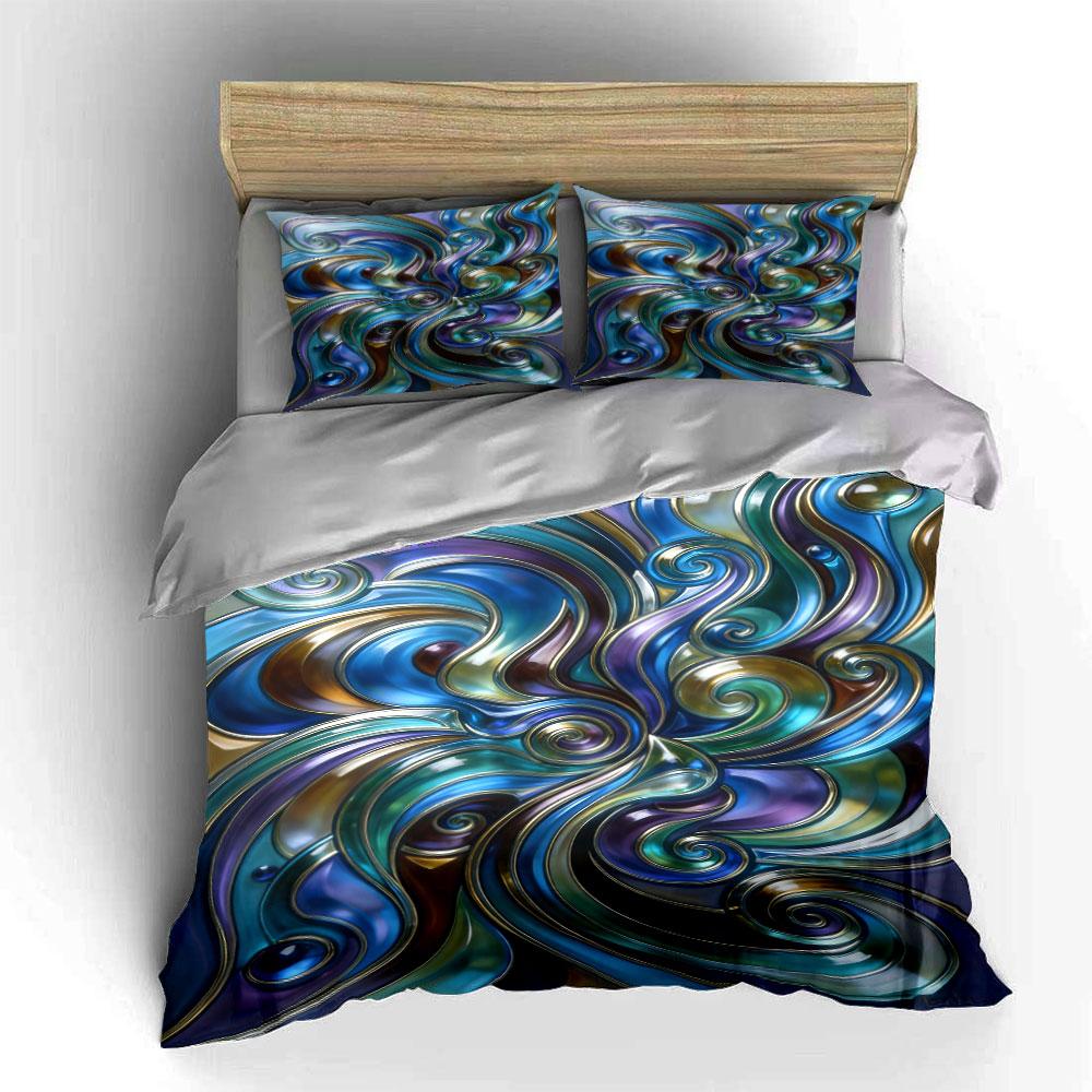Swirling abstract colorful patterns. Bedding sets Duvet cover sets Duvet covers Pillowcases(1 * Duvet Cover 2 * Pillowcases without duvet insert)