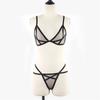 Womens Mesh Sheer Sexy Lingerie Sets See Through Bralette Bra Bustier Underwear + Panties Underwear Female