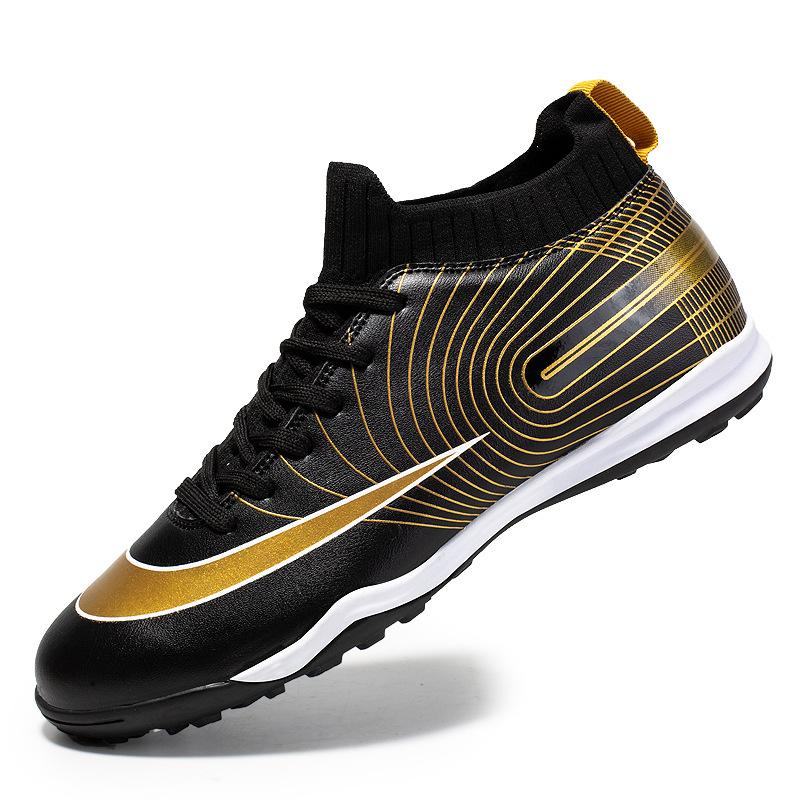 

Electroplated bottom local tyrant gold ag spike tf football shoes men s new high-top leather foot sports training shoes youth shoes 31