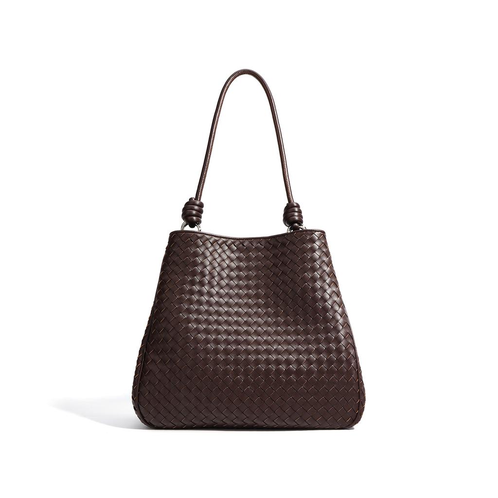 New Bag Women's Cowhide Shoulder Messenger Bag Women's Versatile Big Bag Fashion Knot Tote Bag