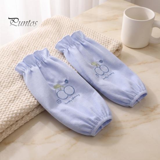 Breathable Waffle Knit Sleeves Winter Stain Resistant Sleeves, Cute Cherry Embroidery Print, Fabric Anti-dirty Arm Housework Clothing Guards