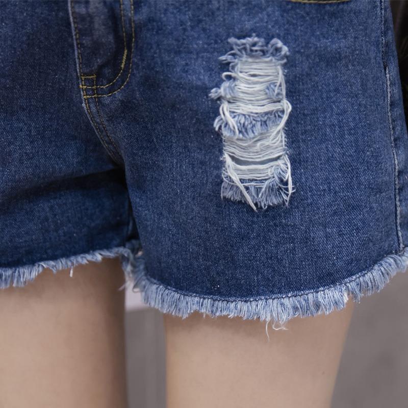 Vintage Blue Wide leg Denim Shorts for Women Summer Casual Sexy High Waist Ripped Jeans Shorts Female Solid Loose Plus Size Lady Shorts 24206
