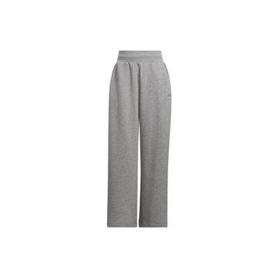 All Season Fleece Wide Pants With Embroidered Letter Details Women Bottoms Medium-Heather-Grey IZ4562