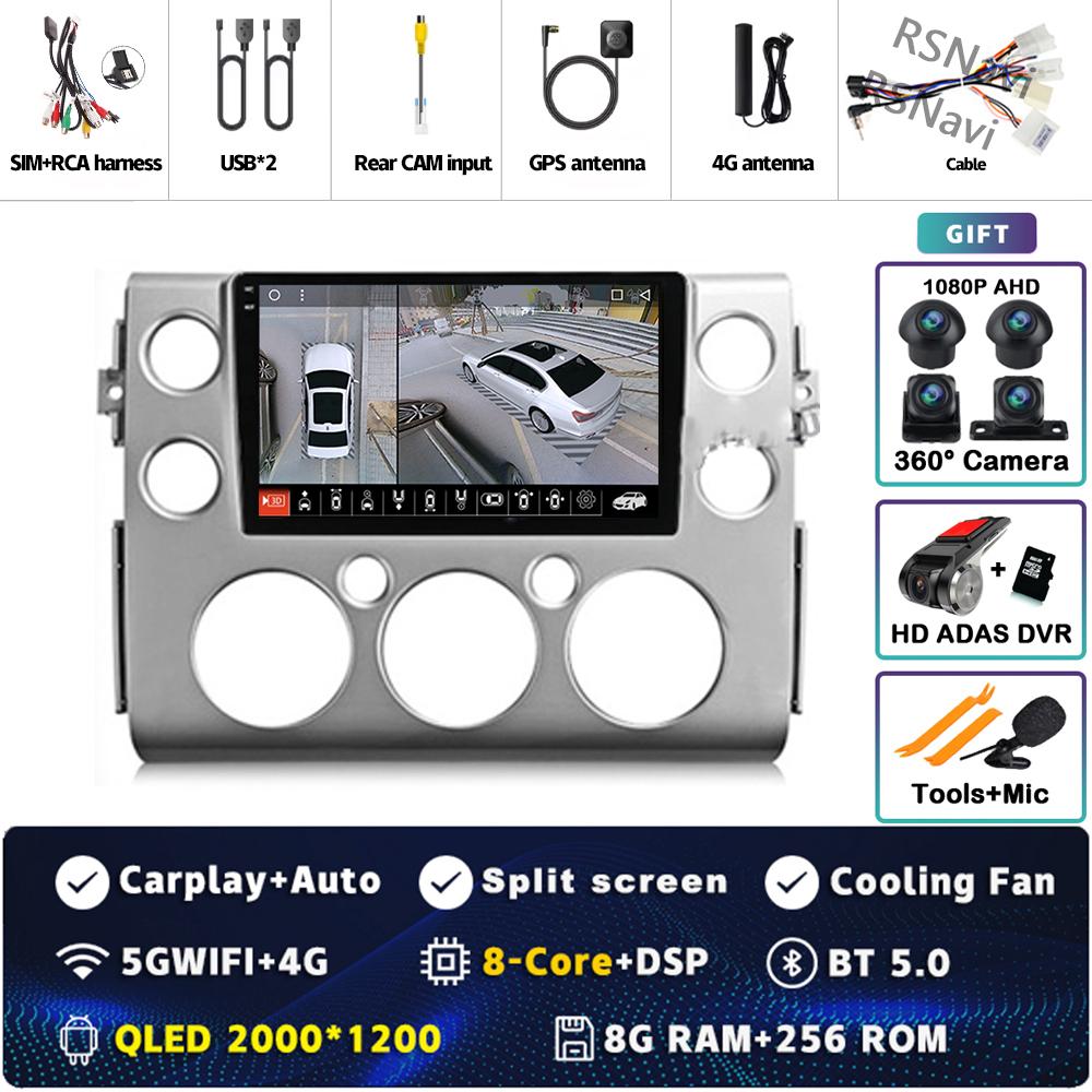 Android 14 Carplay Auto For Toyota FJ Cruiser J15 2006 - 2020 Car Radio 4G WIFI Player Multimedia srereo Navigation Video GPS BT