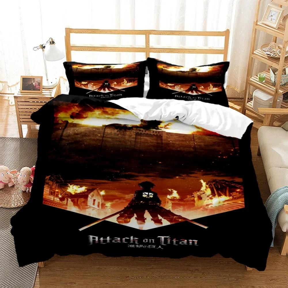 Attack On Titan Duvet Cover 3D Exquisite  Cartoon Digital Print Bedding Set Comforter Bed Youth Home Decor Boys Gift