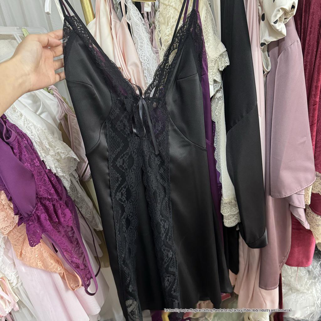 Retro Lace Satin See-Through Camisole Nightgown - Vintage Style Sexy Lingerie