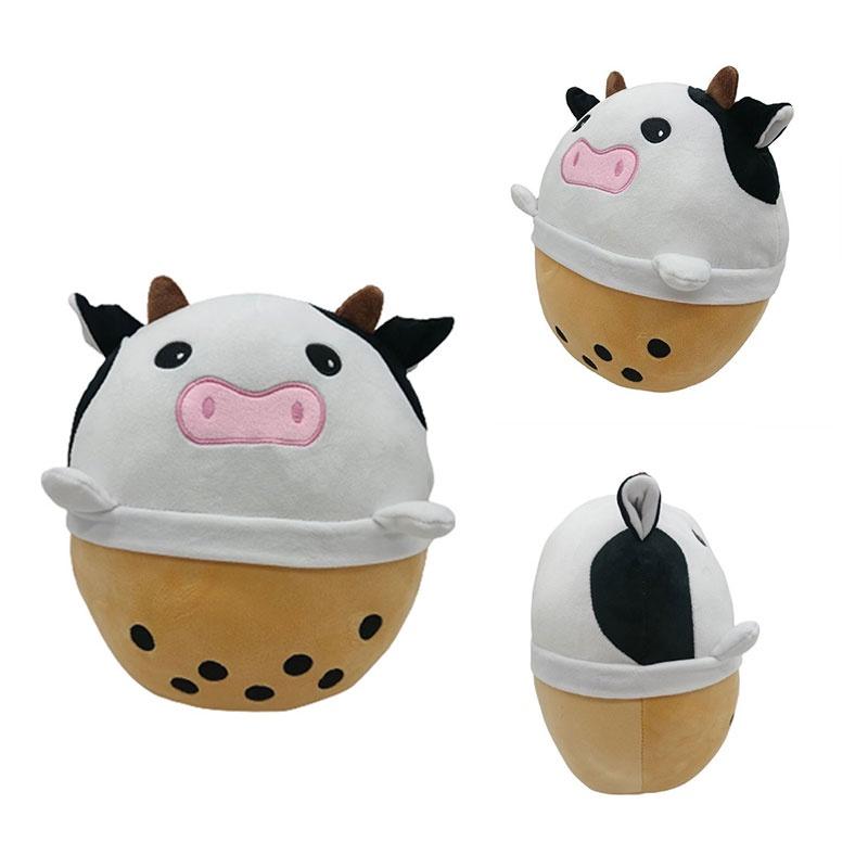 Cute And Cuddly Pearl Milk Tea Cow Plush Toy And Pillow