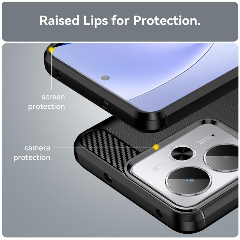 For Realme 14T 5G Case Anti-knock Soft Silicone Carbon Fiber Back Cover For Realme 14T 14 5G Case For Realme 14T Case 6.67 Inch