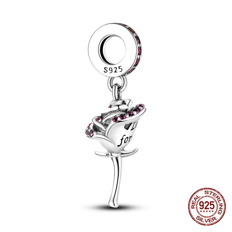 Charms Copper Rose Series Charms Beads Fits 3Mm Original Bracelet Necklace Womens Diy Fine Jewelry Gifts Making