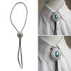 Catena Camicia Retros Collare Bolo Corda Collana in Pelle Cravatta Cravatta da Uomo d'Affari per Uomini alla Moda