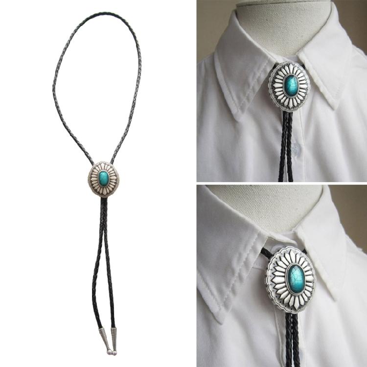 Catena Camicia Retros Collare Bolo Corda Collana in Pelle Cravatta Cravatta da Uomo d'Affari per Uomini alla Moda