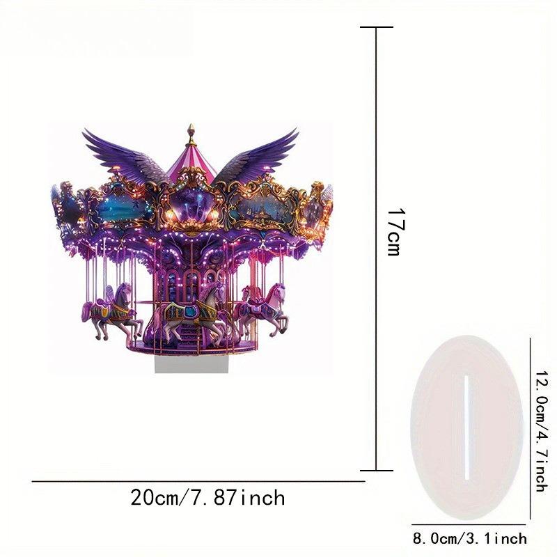 

Carousel Decoration - 2D Flat Acrylic Desktop Ornament, Wall Decor Art, Four Seasons Decoration, Novelty Home Decor, Perfect Durable 17*20cm