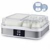 Yogurtera HKoeNIG - ELY120 - Capacidad 12 tarros de vidrio de 160ml + 1 tarro de queso fresco (1,2L) - Programable hasta las 15h - 15W
