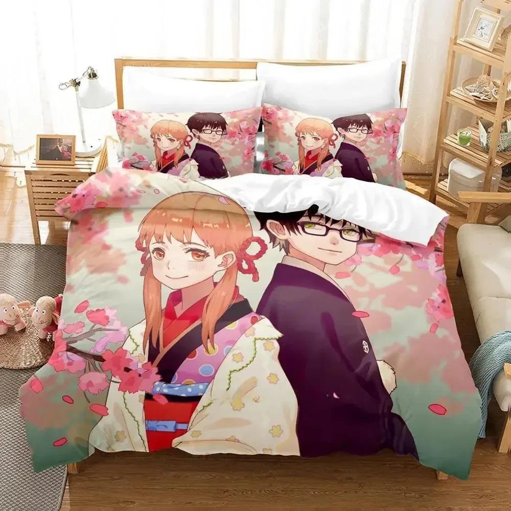 March Comes In Like A Lion Beding Set Carton Anime Thre-piece Set Adult People Kid Bedrom Duvetcover Sets Kawai High-End Premium Beding Set
