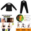 Women's Sweat-Inducing Workout Suit Training, Fitness, and Sauna Wear Long-Sleeve Top and Long Pants Set Casual High-Neck Shaping Garment
