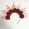 Steampunk Flower Hair Hoop Dark Gothic Halloween Costume Spiked Headpiece Adjustable Artistic Punk Headband
