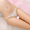 Sexy Hollow Heart Embroidery Faux Pearl G-String Thongs Women Elastic Underwear