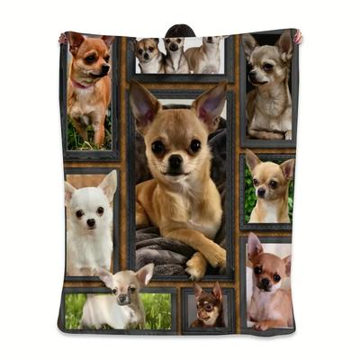 Dog Puzzle Digitalprinted Polyester Bedroom Velvet Flannel Soft Sofa Cover Blanket Fleece Soft Sofa Cover Blankets for Beds