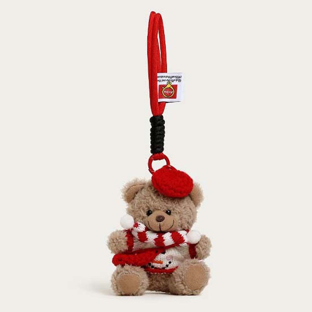 Soft Plush Christmas Bear Pendant Knitted Sweater Cartoon Bag Charm Festival Gathering