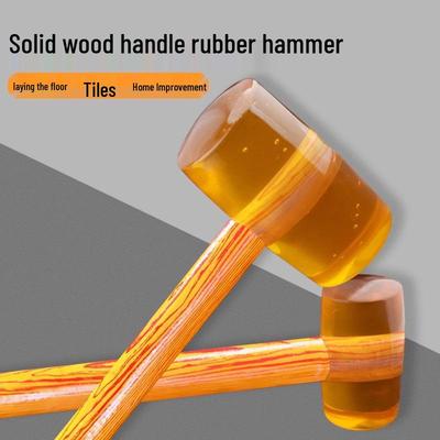 Transparent Rubber Hammer with Wooden Handle for Tile & Marble Installation
