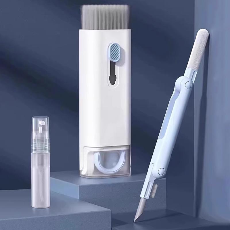 Kit perie pentru curățarea tastaturii computerului 7 în 1 Curățarea ecranului Carcasă multifuncțională pentru căști Instrumente de curățare Sticle de pulverizare Curățarea cenușii
