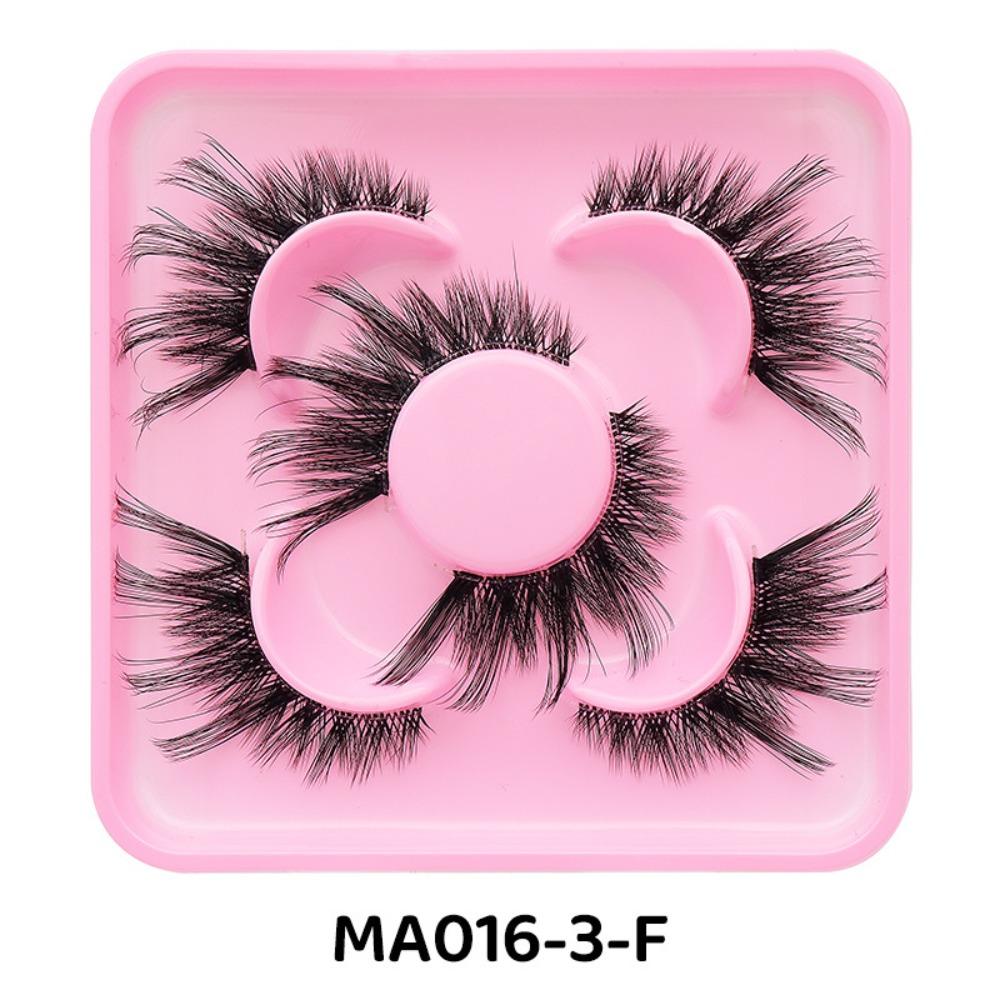 

3Pair DIY 3D False Eyelashes With Jelly Glue Strips Lash Clusters Fake Lashes Makeup Supplies Type E
