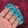 Blue Turquoise Handmade Gemstone Bracelet, 925 Solid Sterling Silver Antique Jewelry Bracelet, For Engagement Gift