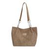 Large Capacity Velvet Chain Tote Bag For Women With Zipper Closure For Daily Use