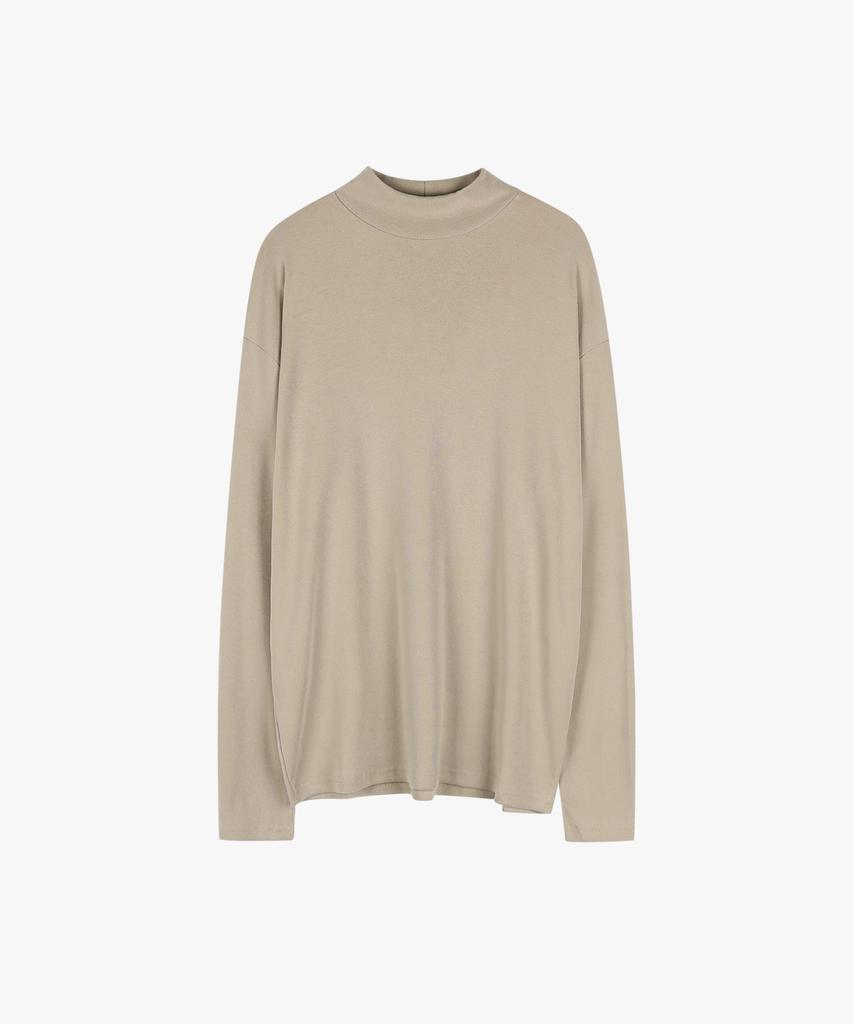 ESN Half Turtleneck Knit T-Shirt Beige