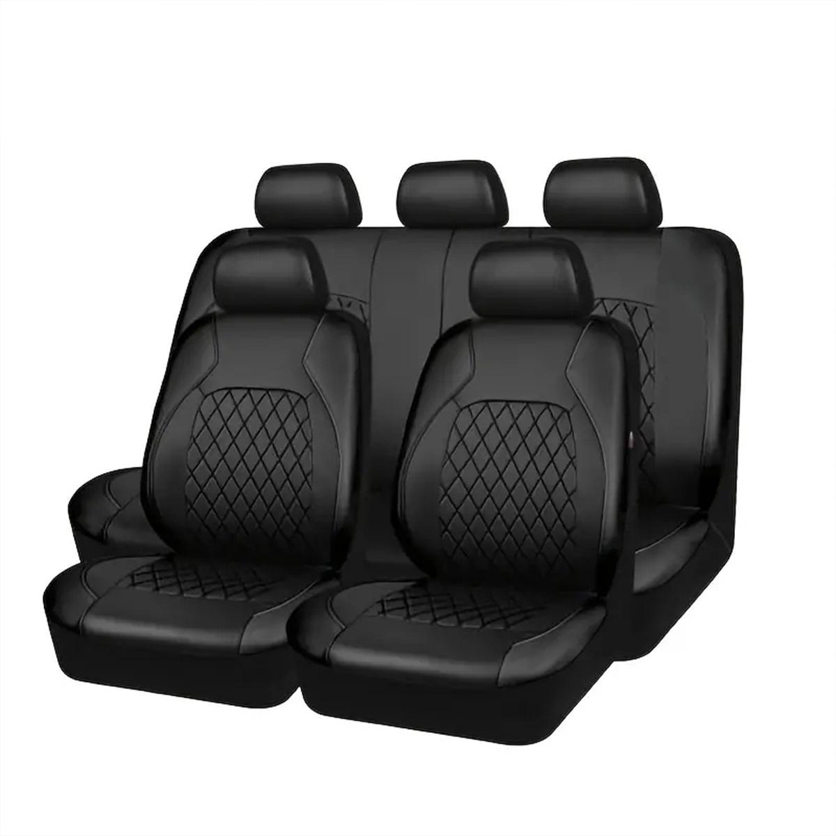 

Cross-Border Automotive Seat Cover, Quilted Diamond Pattern, PU Leather, Faux Leather, Euro-American Style 2 pieces (front row single seat) синий