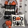 1/4 Piece Halloween Happy Pillow Cover, Horror Ghost, Bat Print Cushion Cover, Mischief or Trick On Halloween Sofa Cushion Cover