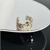 Collection retro Italian court style brushed hollow lace open ring women's fashion niche versatile ring