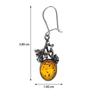 Baltic Honey Amber Sterling Silver Small Grapevine Earrings