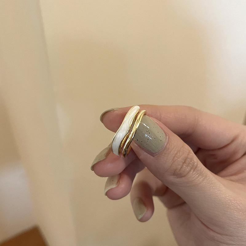 

Gold Drip Elegant Glaze Zirconia Ring For Women Stylish Geometric Adjustable Accessory Fashion J2582